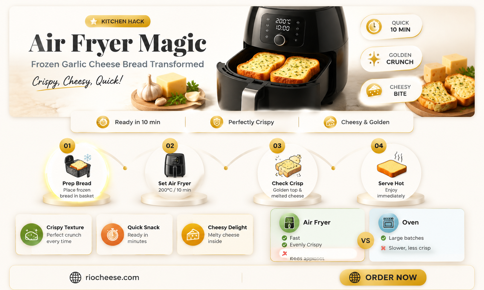 how to cook frozen garlic cheese bread in air fryer