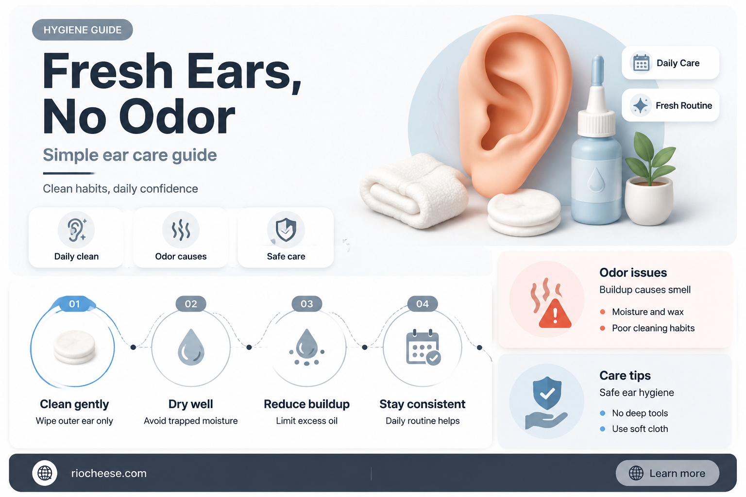how to get rid of cheese smell behind ears