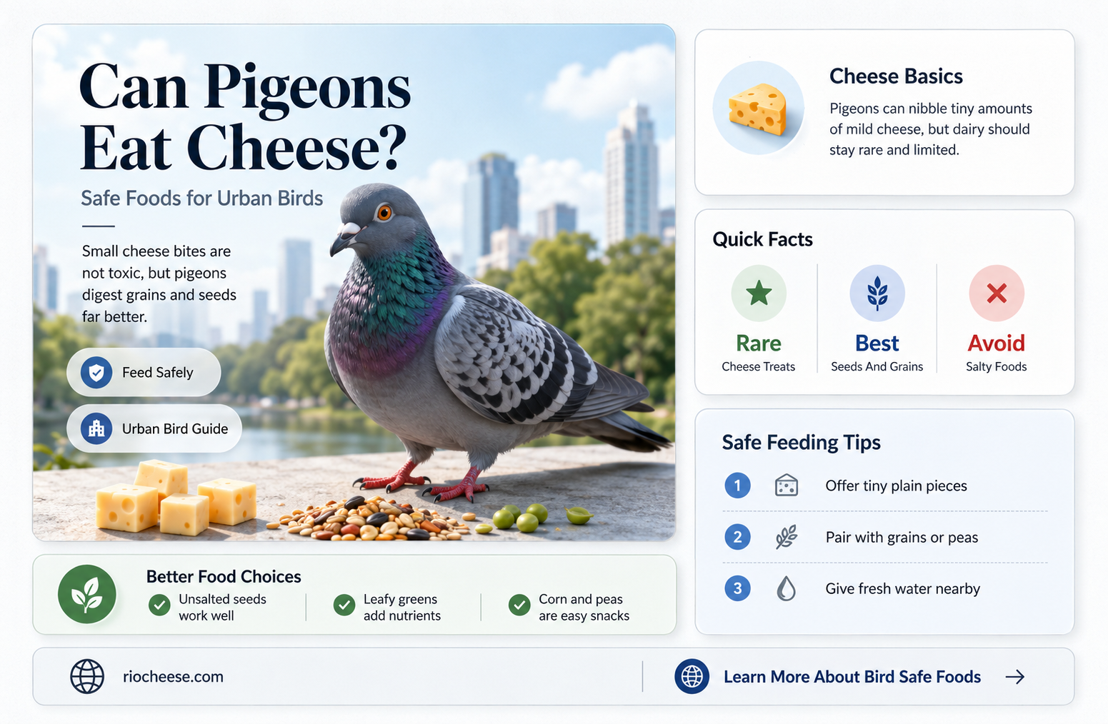 can pigeons eat cheese