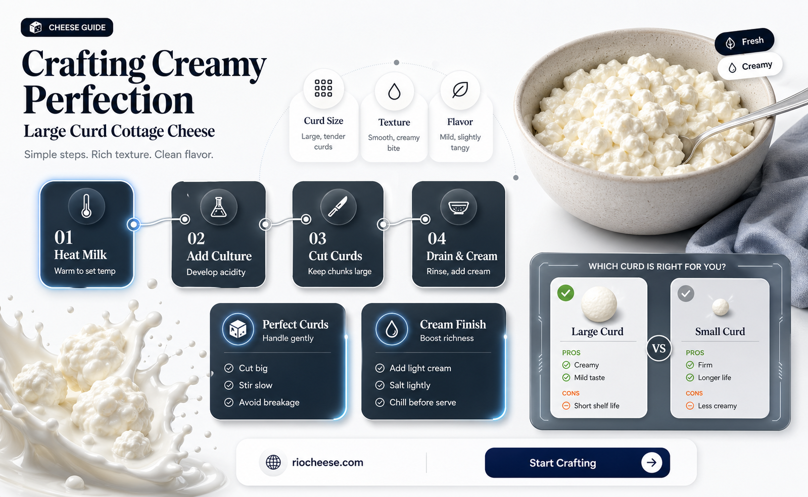 how to make large curd cottage cheese