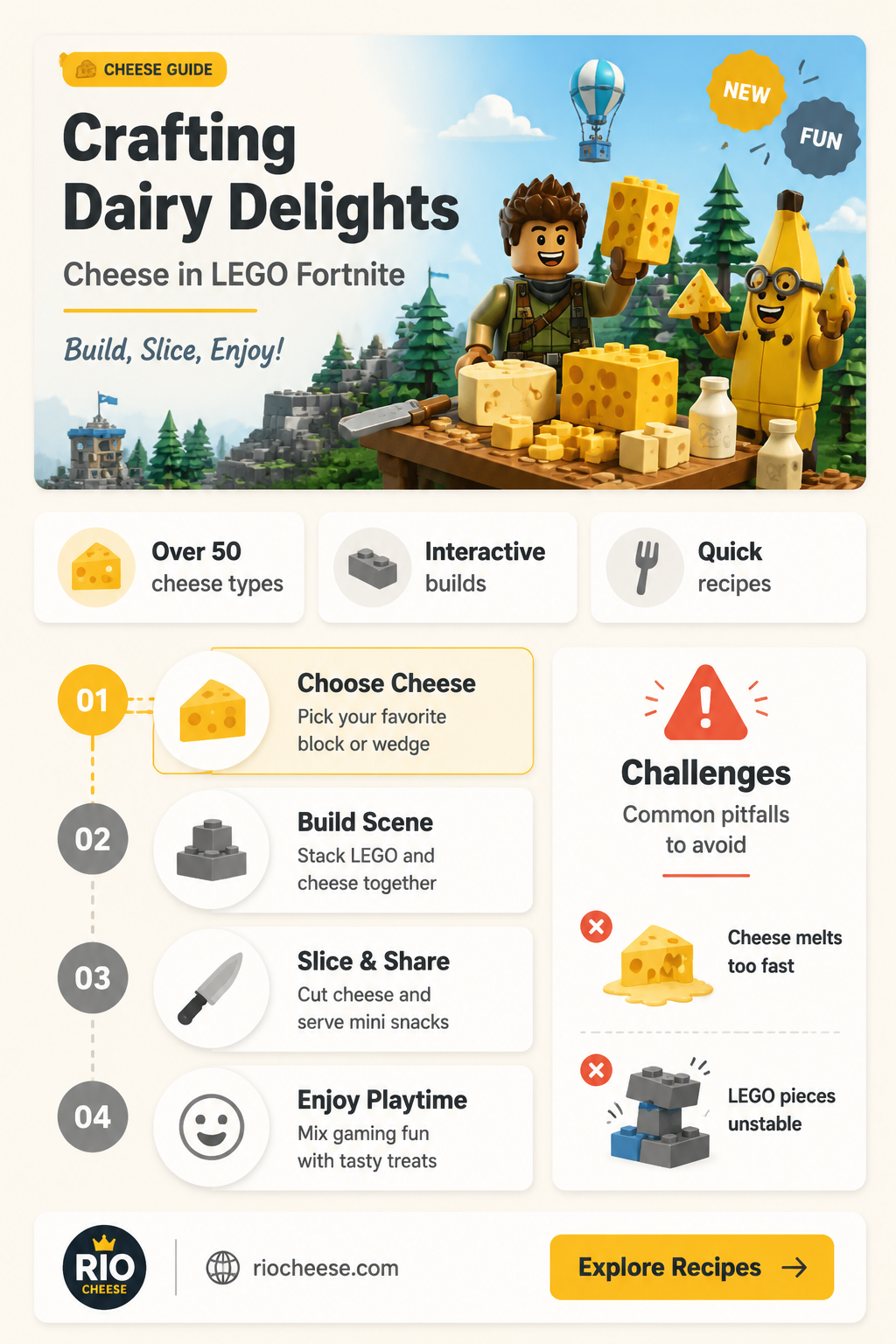 how do you get cheese in lego fortnite