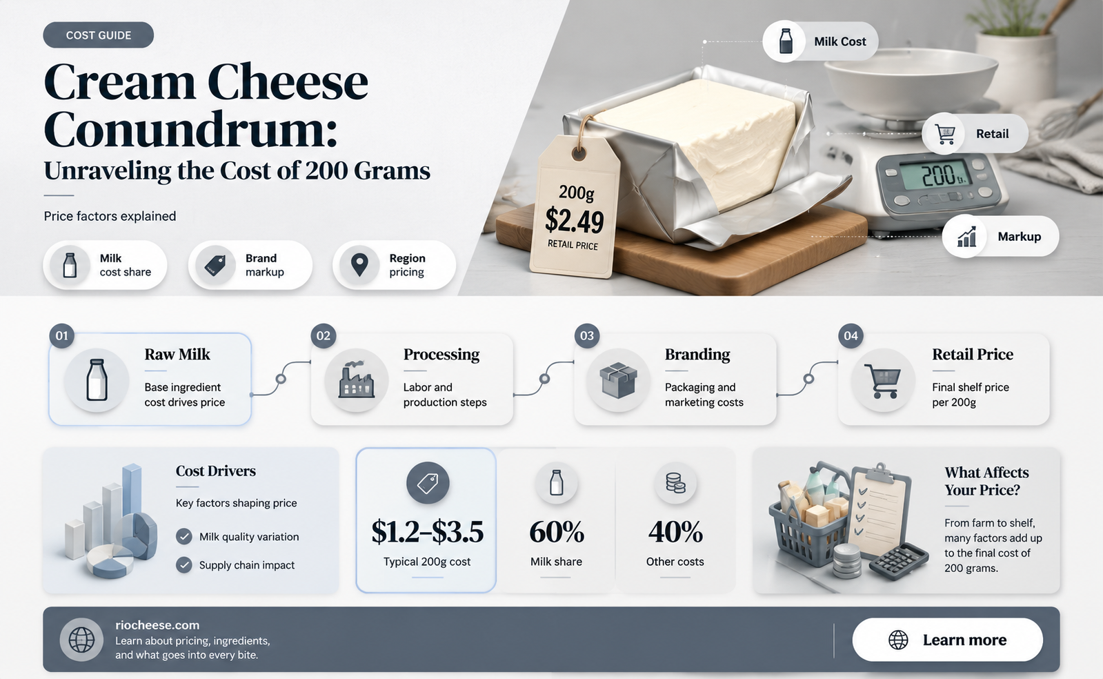 how much is 200 grams of cream cheese
