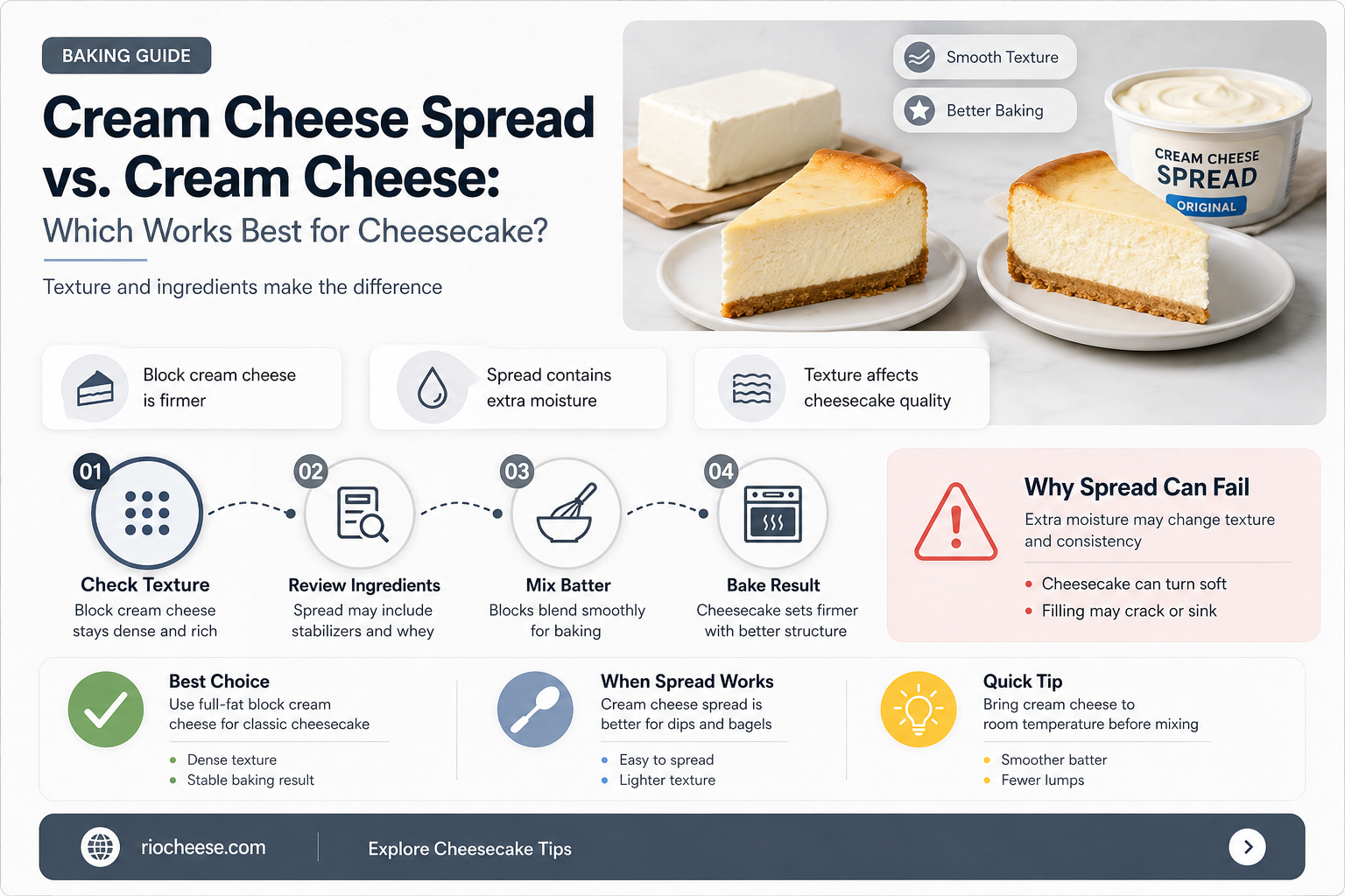 can i use cream cheese spread for cheesecake