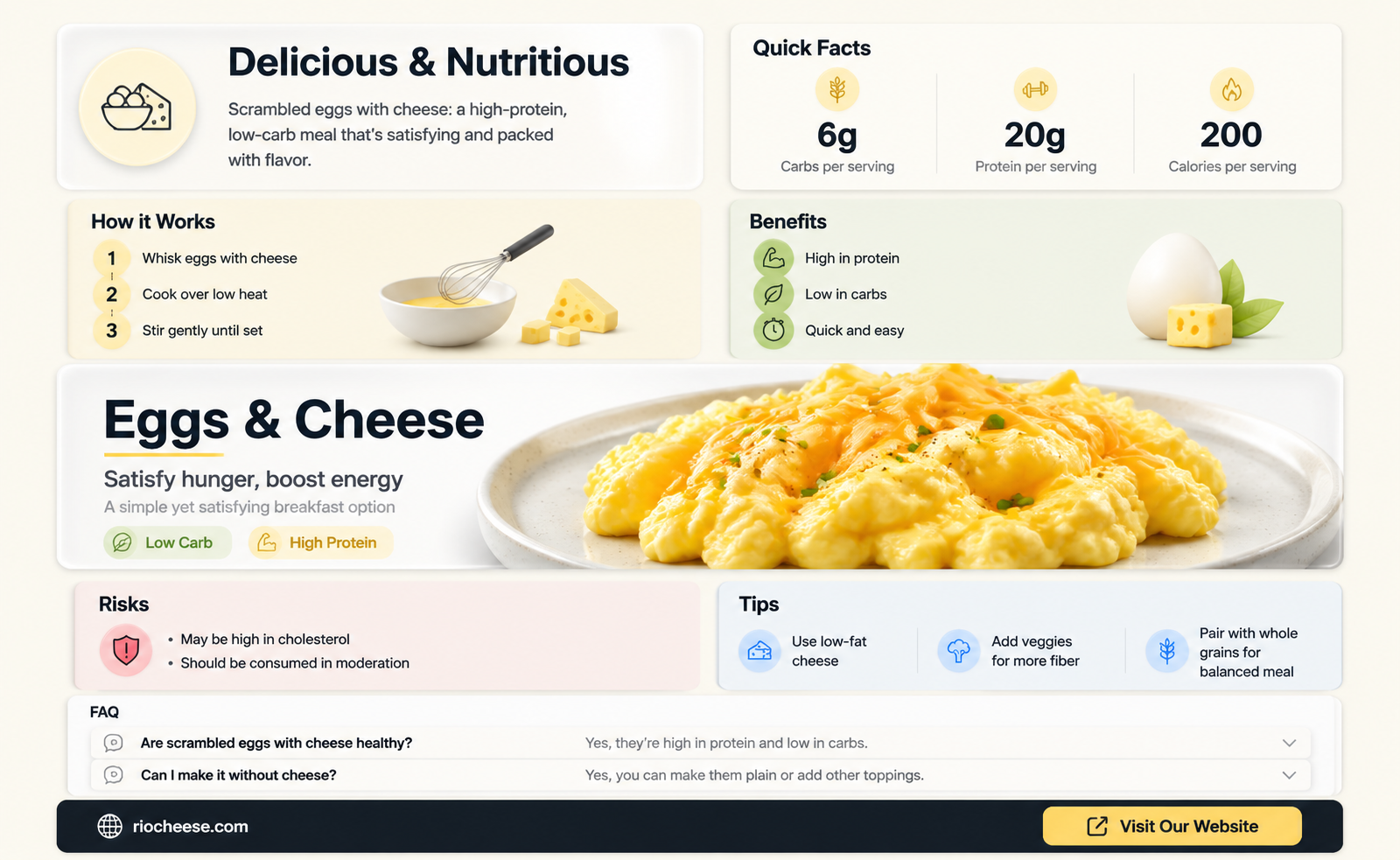 how many carbs are in scrambled eggs with cheese