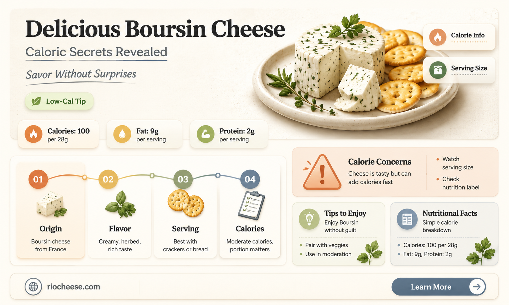 how many calories in boursin cheese