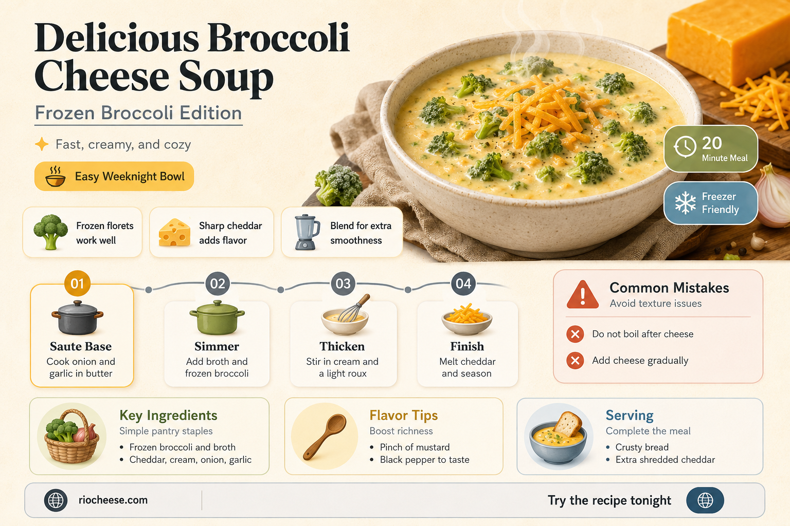 can you use frozen broccoli in broccoli cheese soup