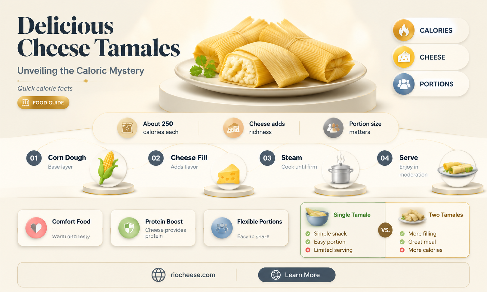 how many calories are in a cheese tamale