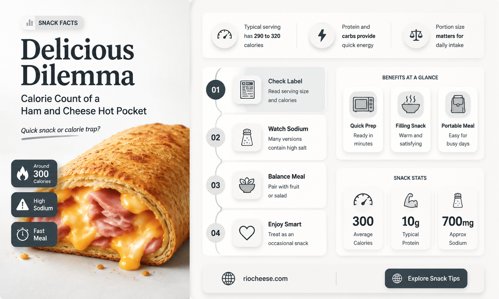 how many calories is a ham and cheese hot pocket