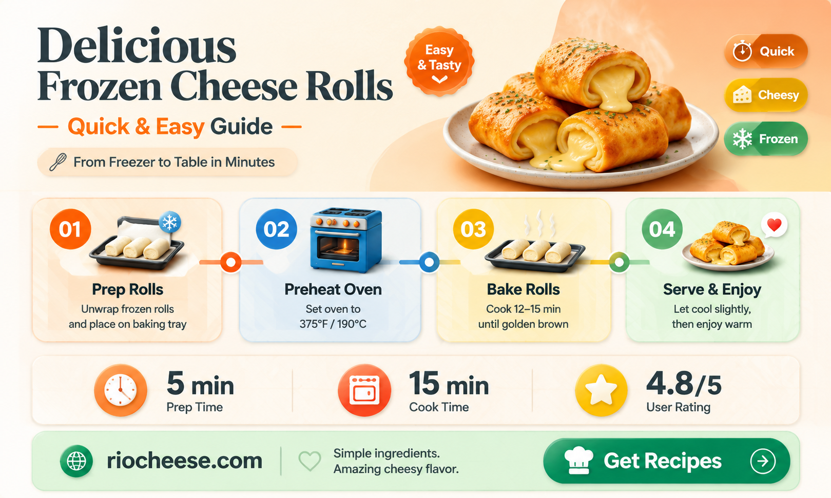 how to cook frozen cheese rolls