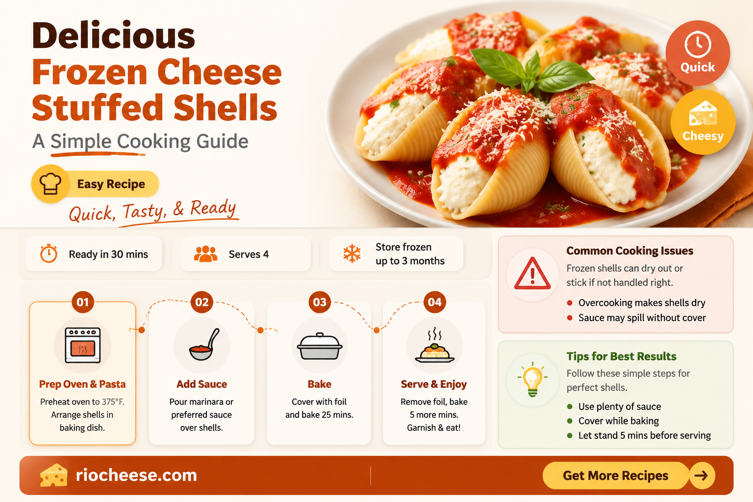 how to cook frozen cheese stuffed shells