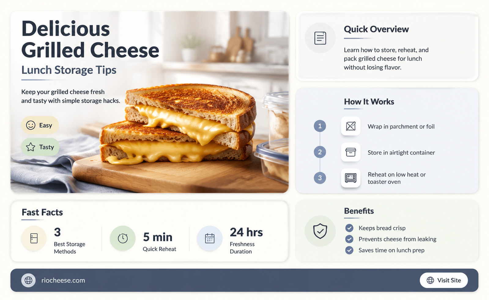 how to store grilled cheese for lunch