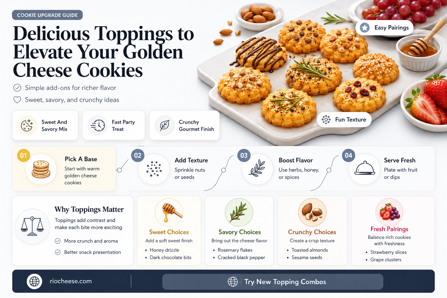 what are the best toppings for golden cheese cookie