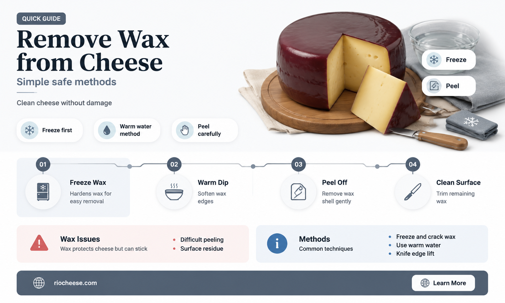 how to get wax off cheese