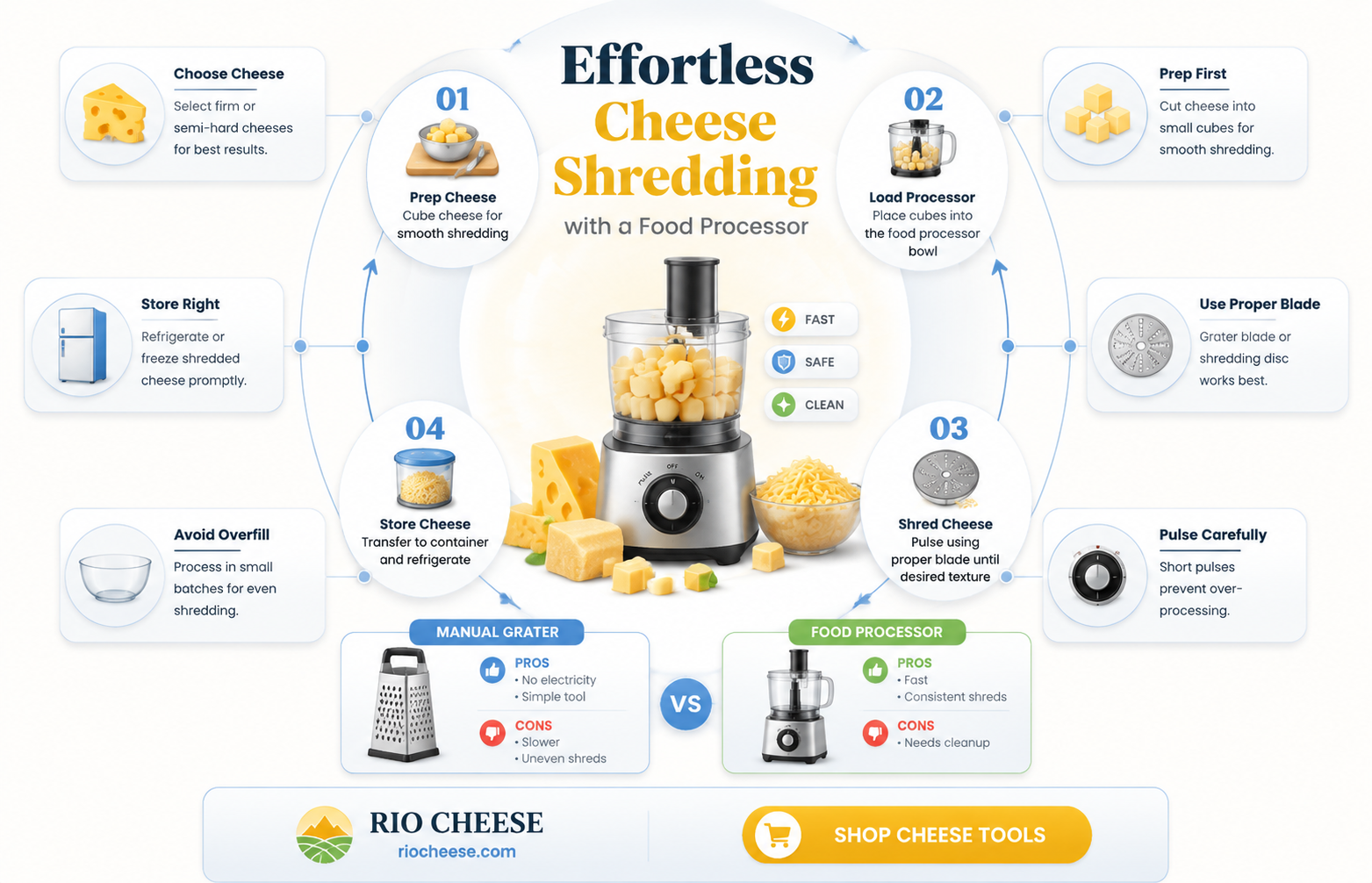 can you use food processor to shred cheese