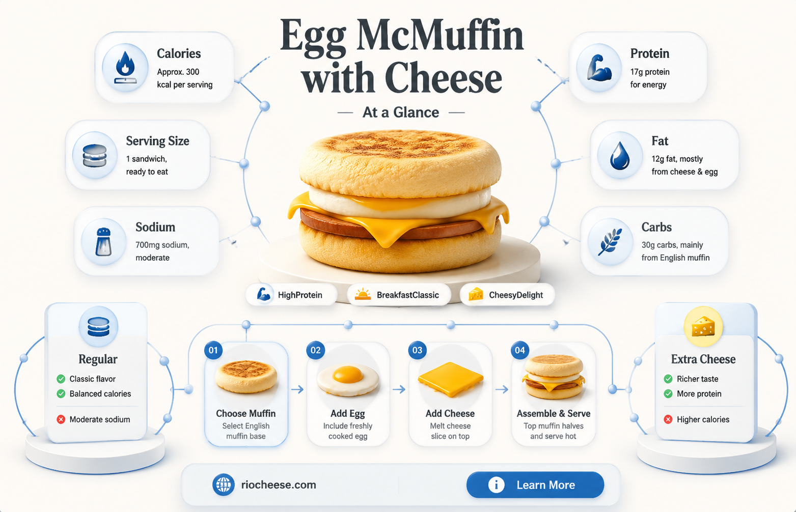 how many calories in a egg mcmuffin with cheese