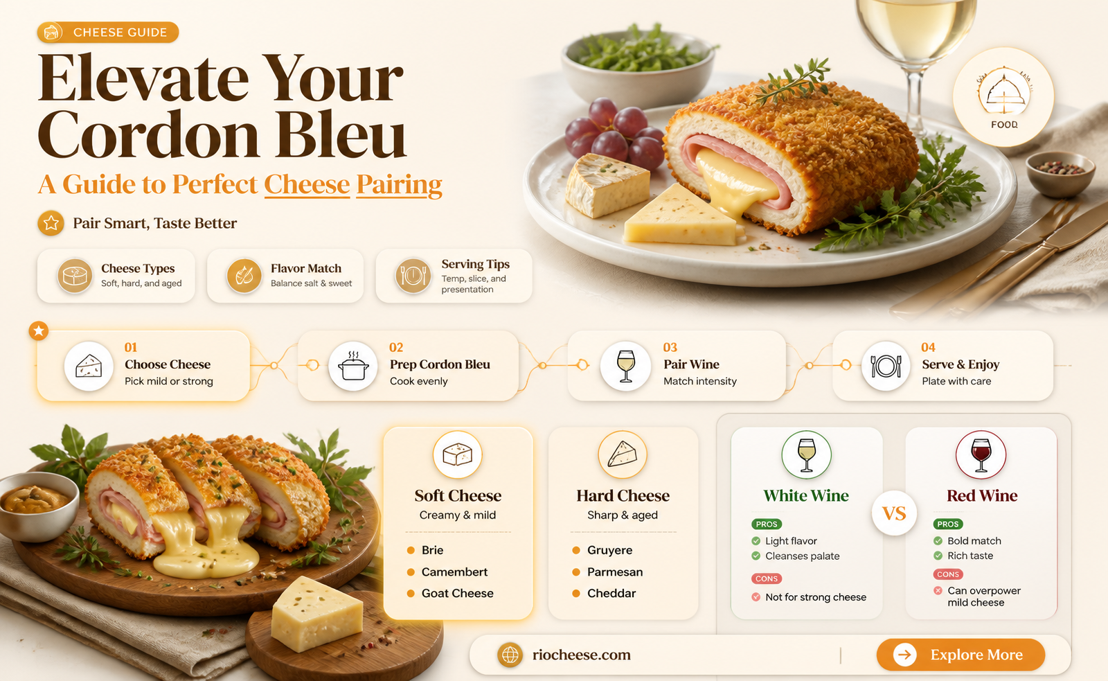 what kind of cheese goes on cordon bleu