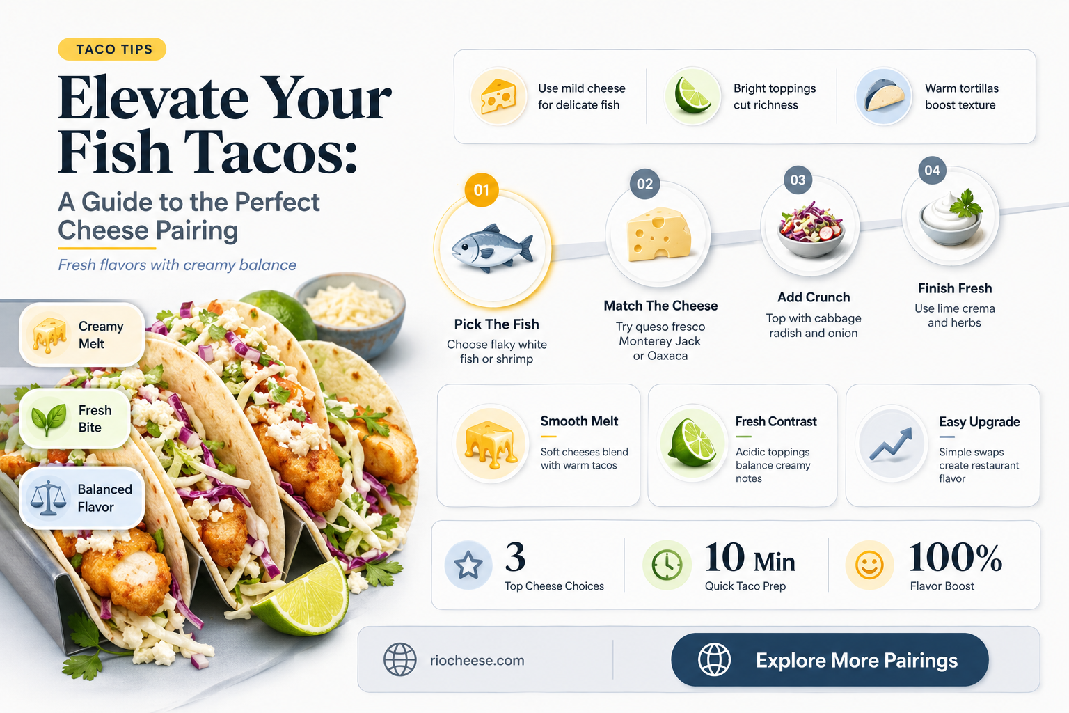 what kind of cheese goes on fish tacos