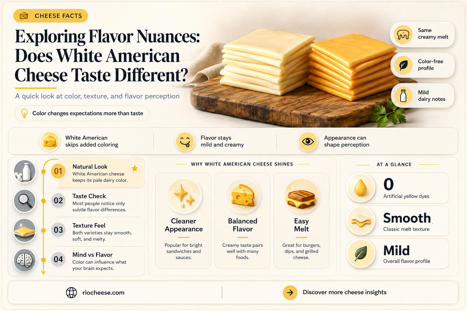 does white american cheese taste different