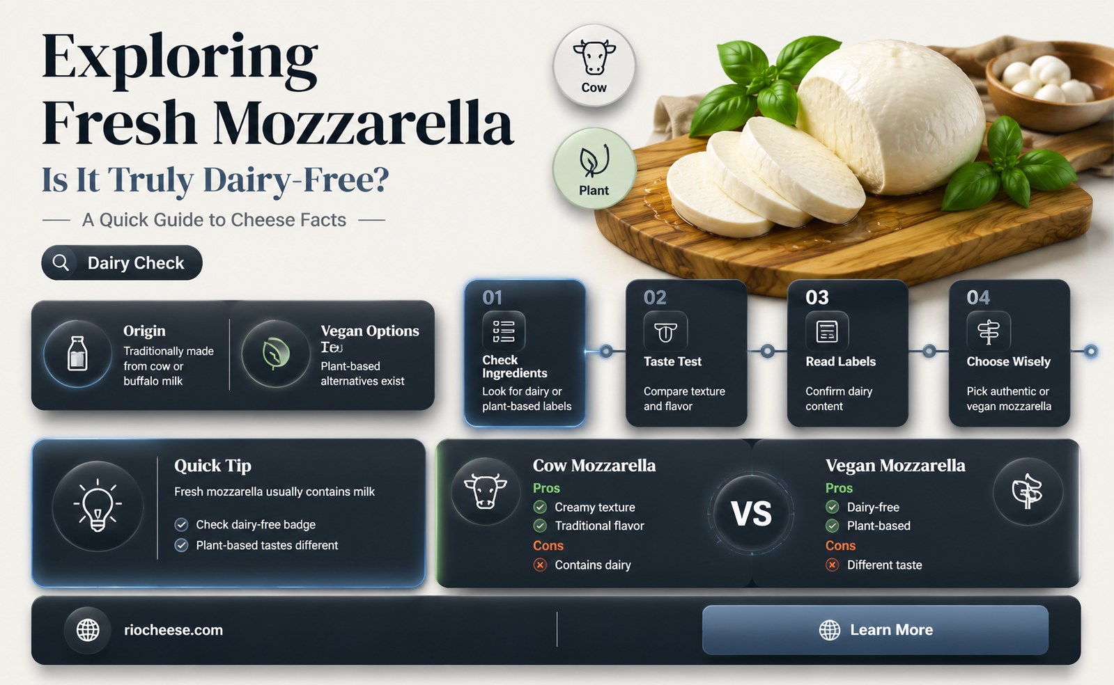 is fresh mozzarella cheese dairy free