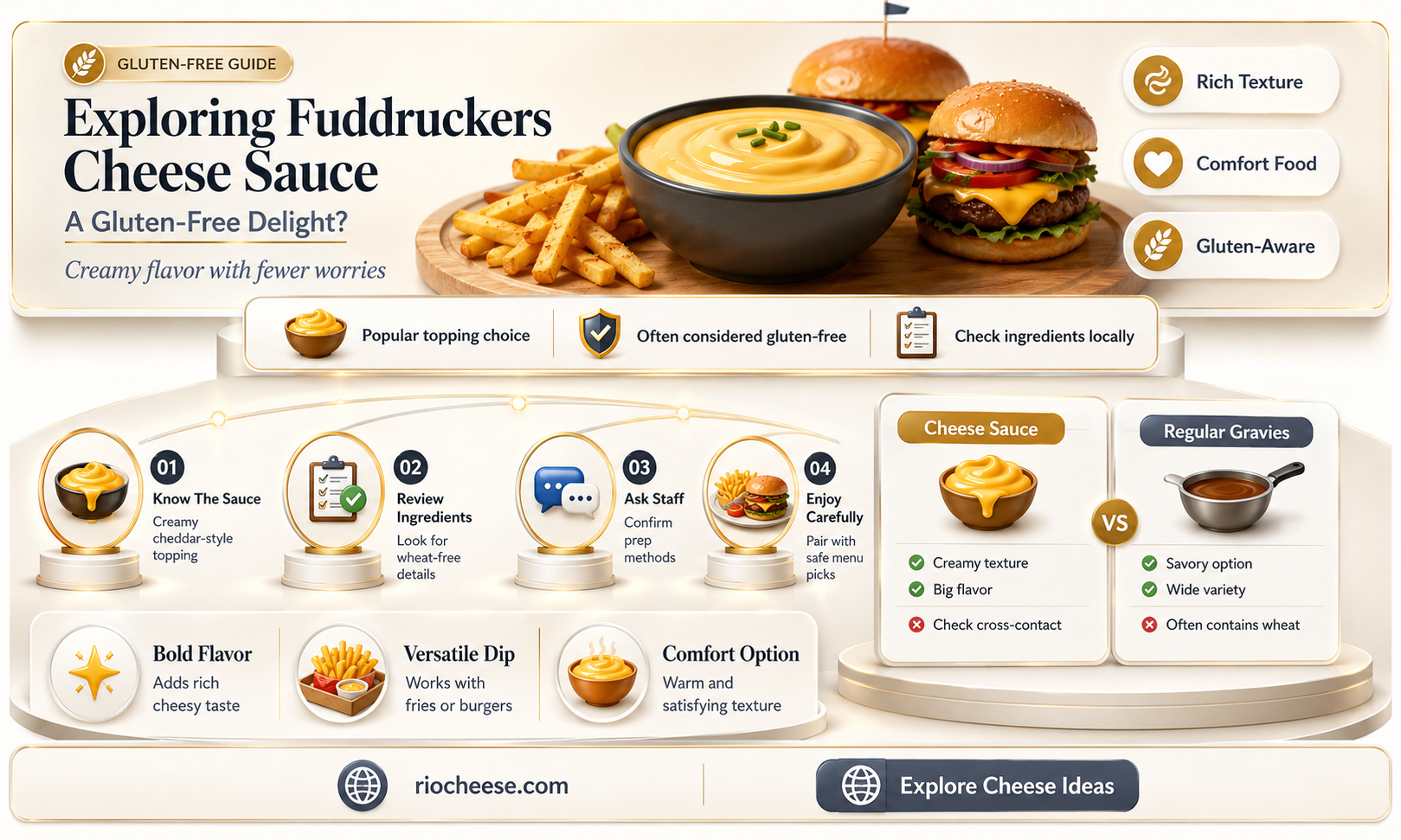 is fuddruckers cheese sauce gluten free