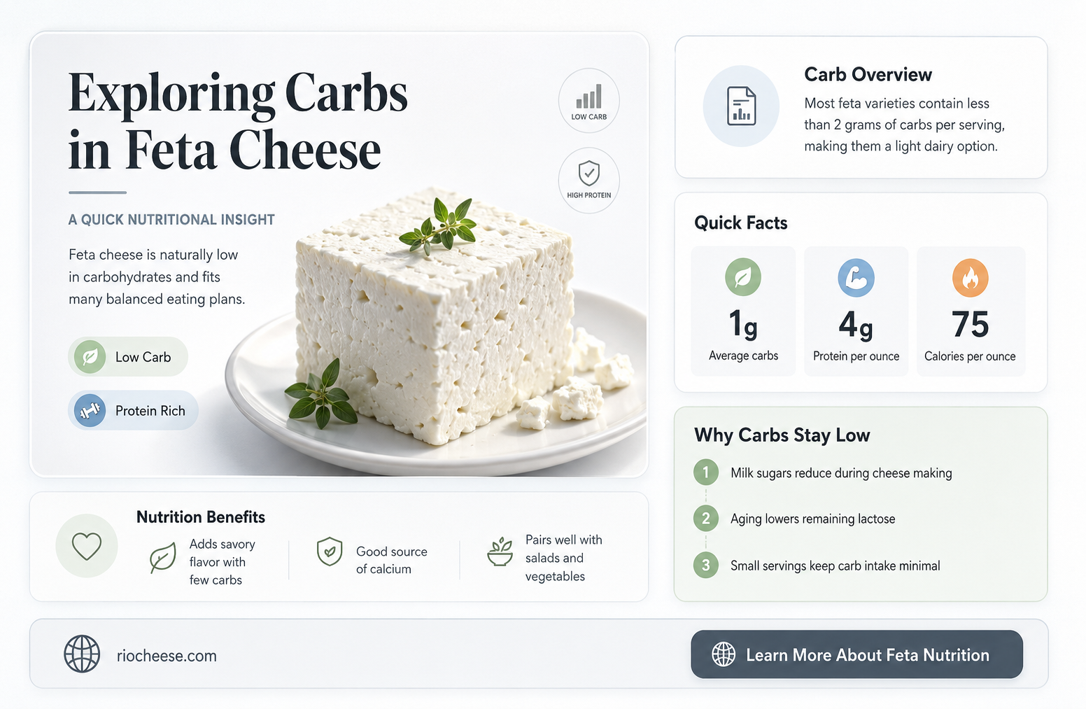 how many carbs in feta cheese