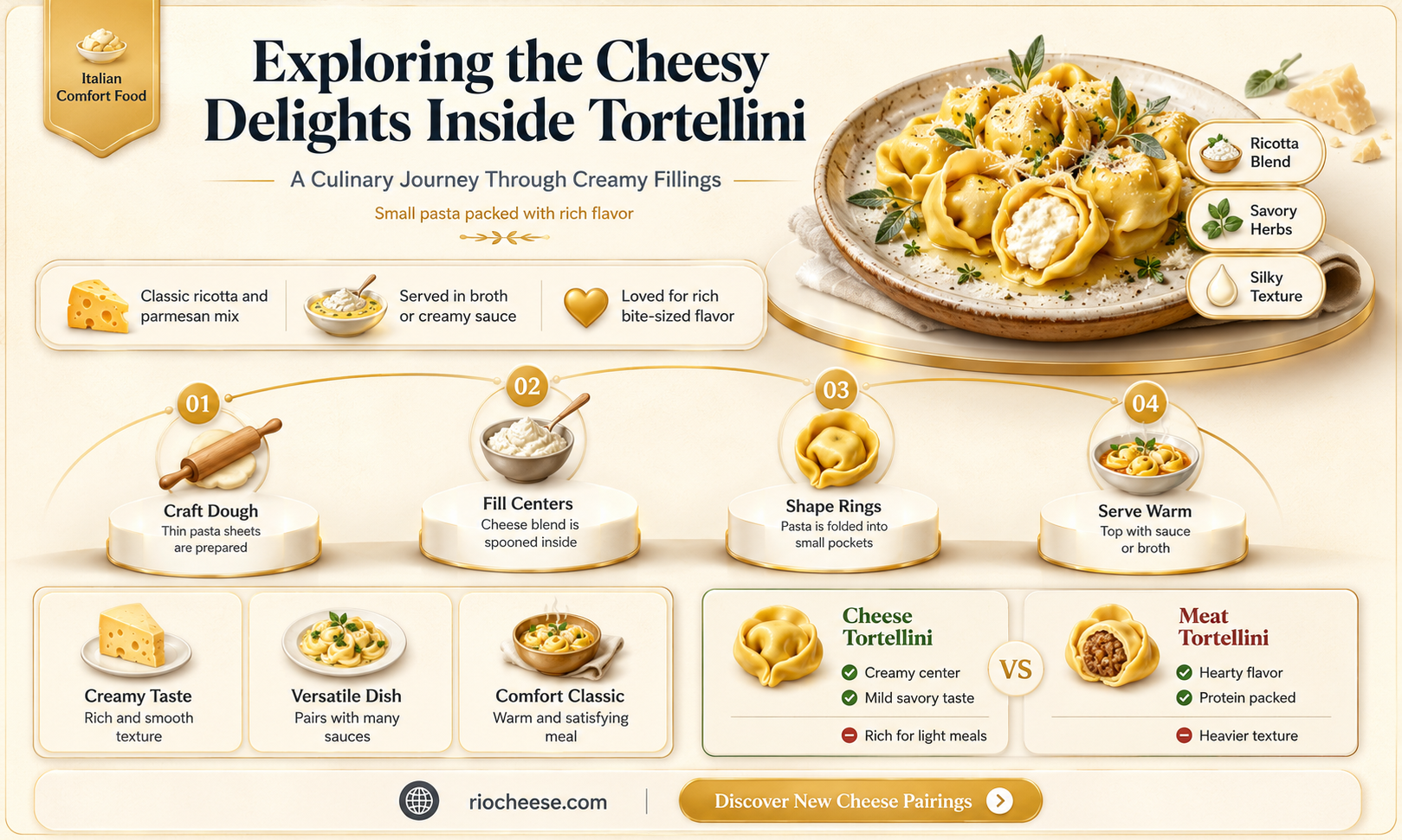 what kind of cheese is in tortellini