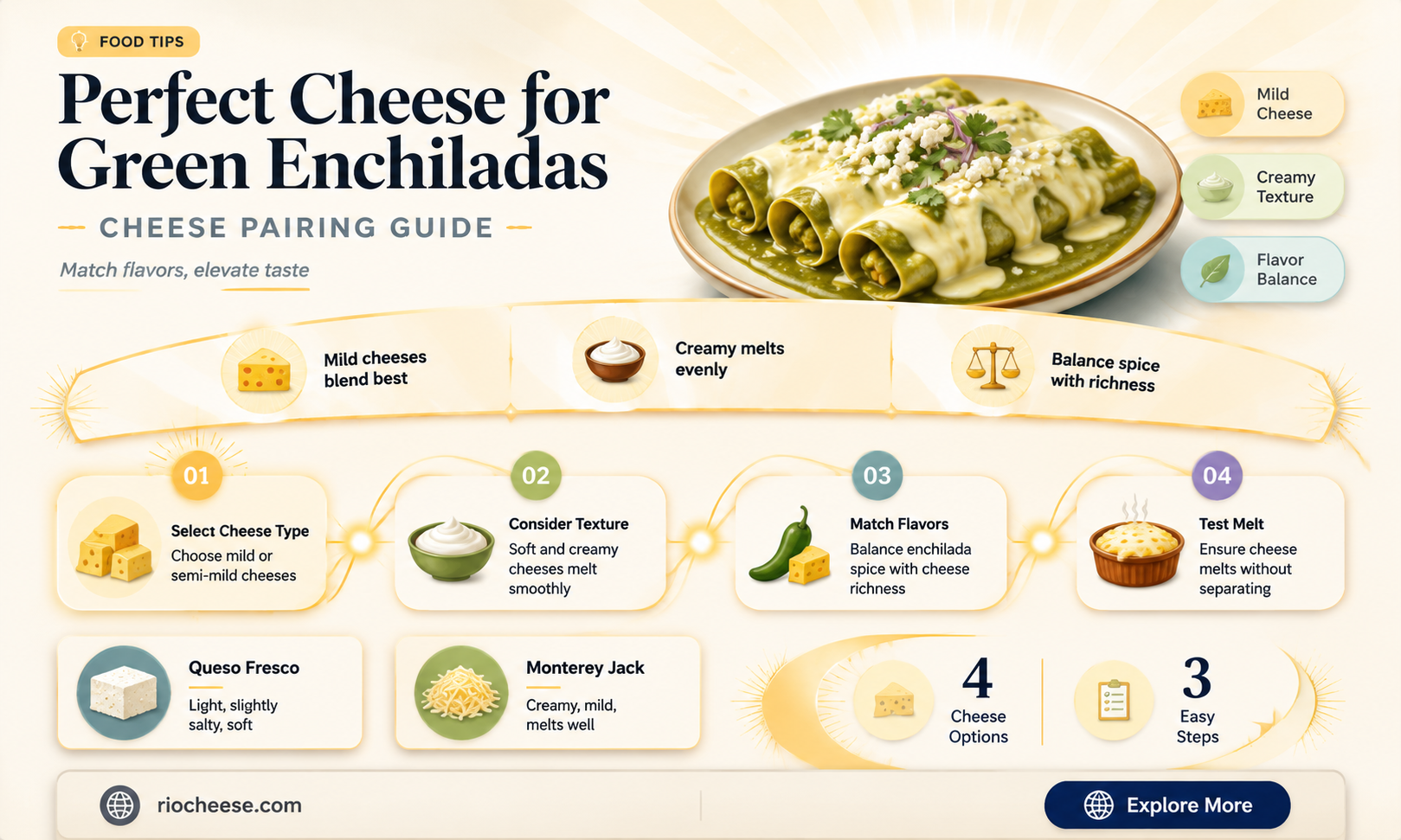 what kind of cheese goes on green enchiladas
