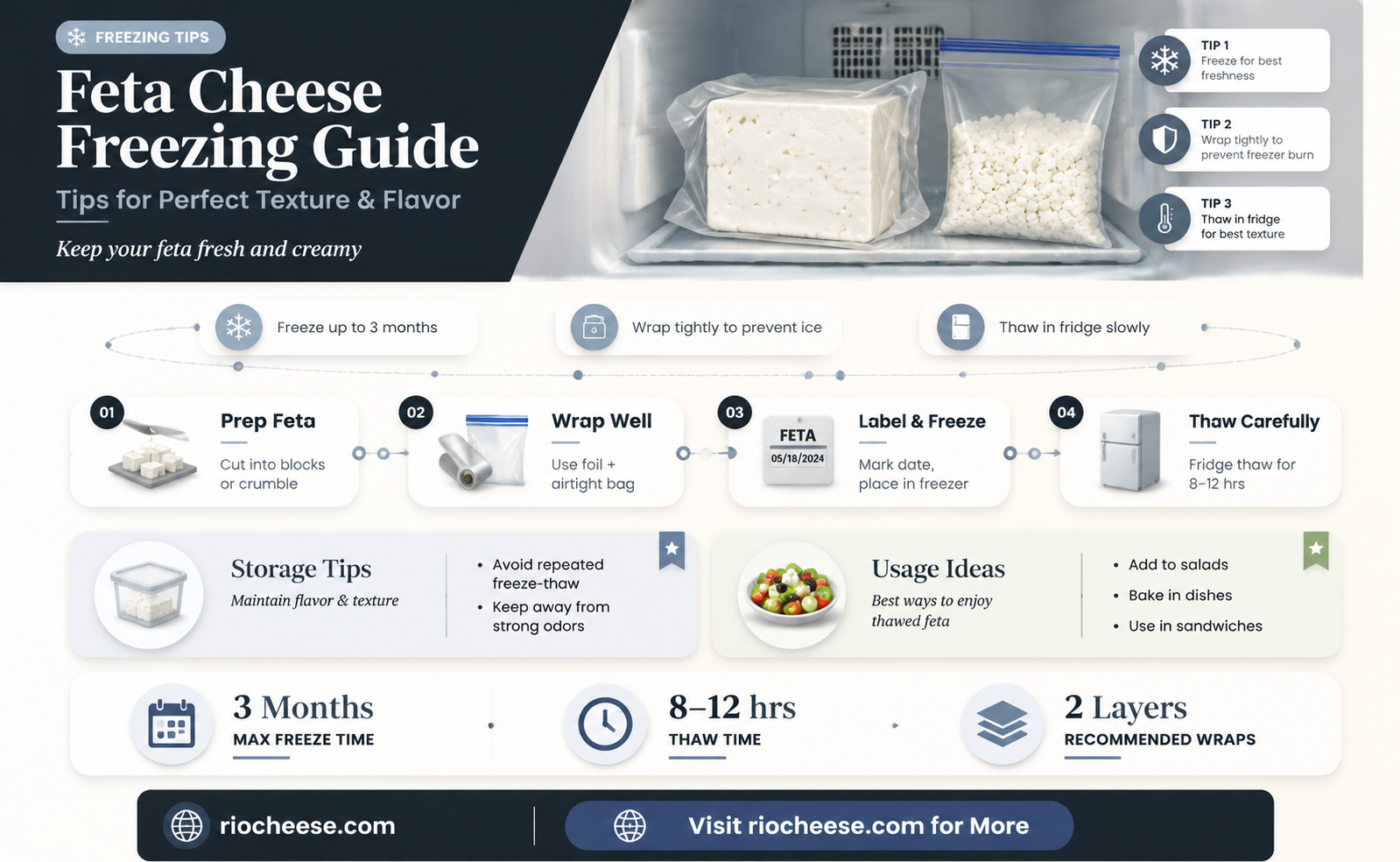 does feta cheese freeze well