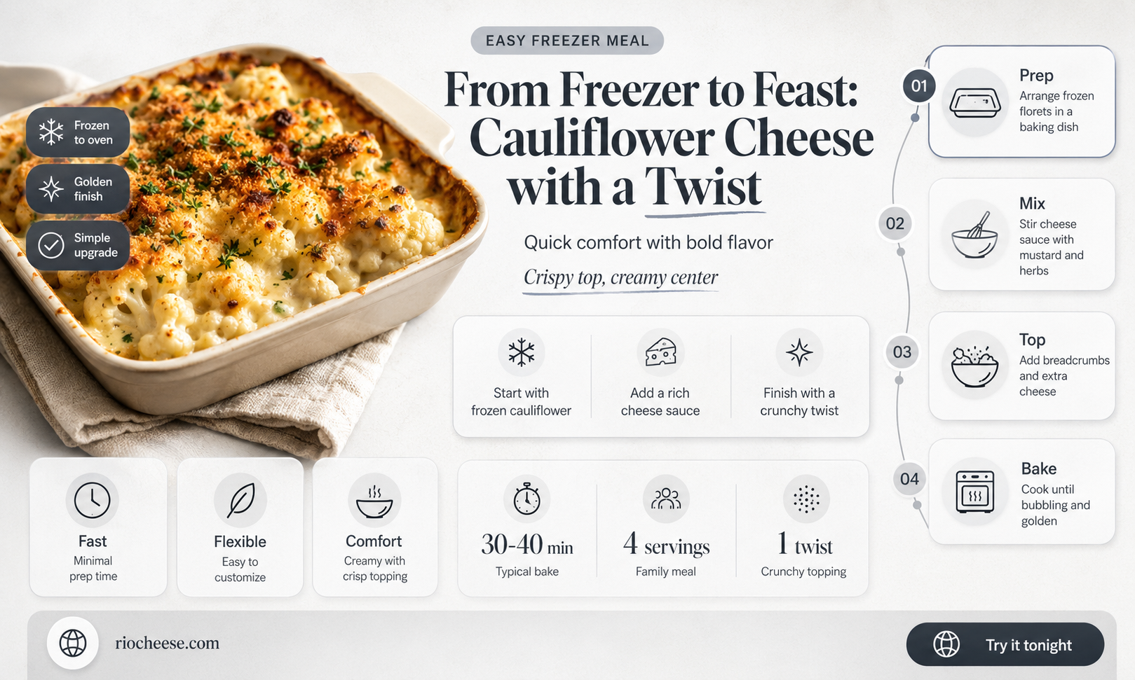 can you use frozen cauliflower for cauliflower cheese