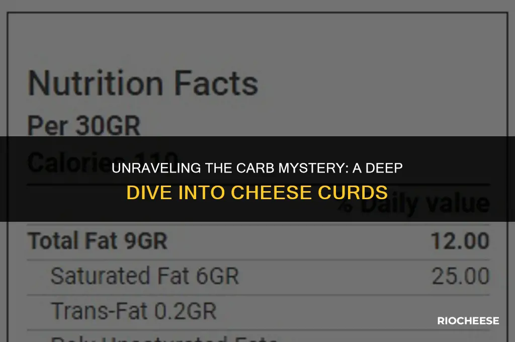 how many carbs are in cheese curds