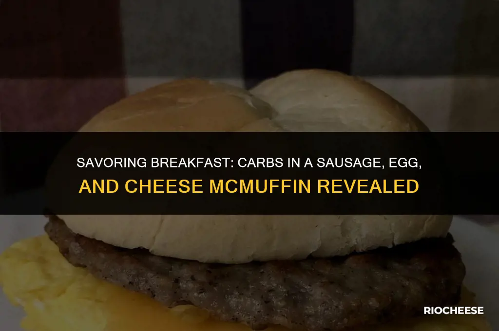 how many carbs in a sausage egg and cheese mcmuffin