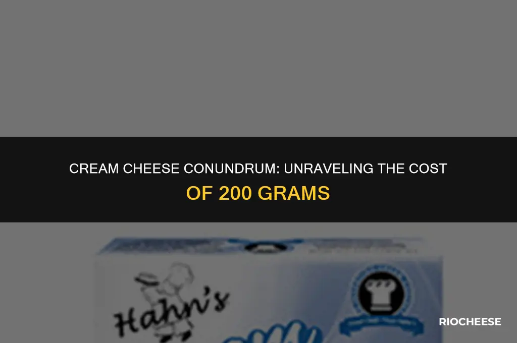 how much is 200 grams of cream cheese