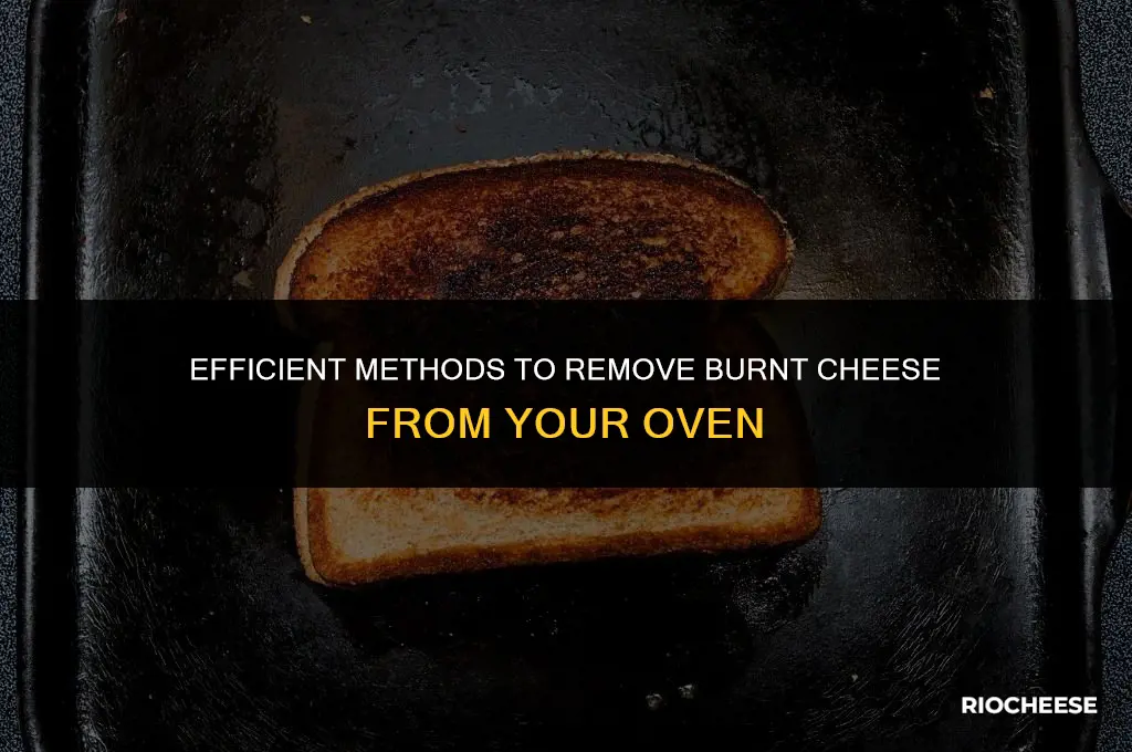 how to get burnt cheese off oven