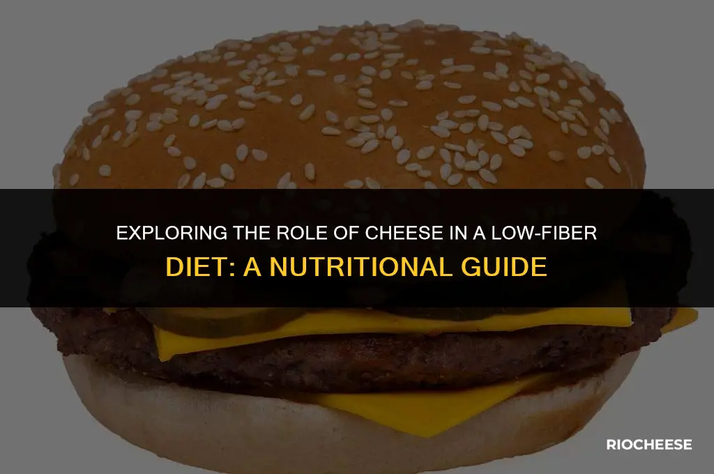 is cheese good for a low fiber diet