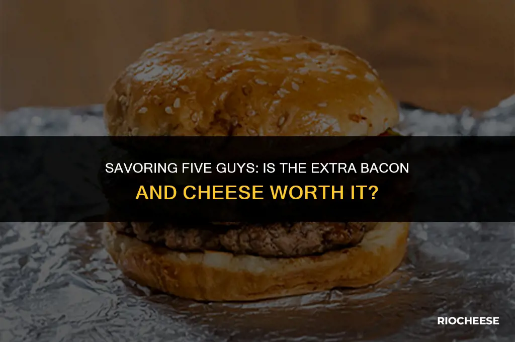 is five guys extra bacon and cheese free