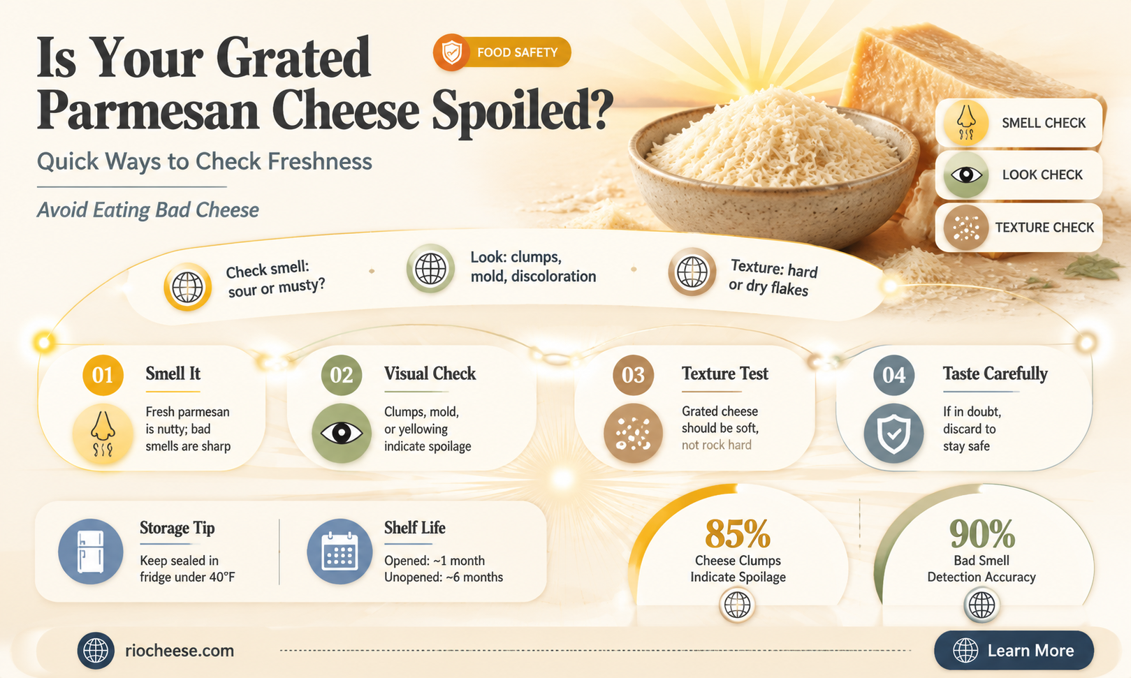 how to know if grated parmesan cheese is bad