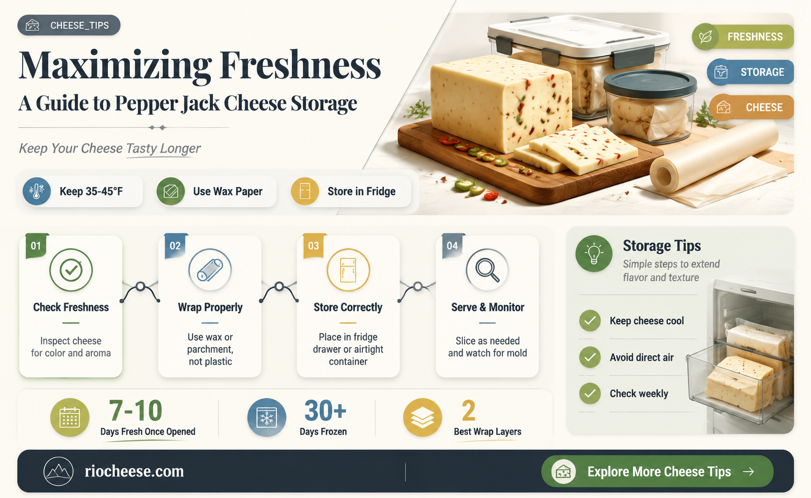 how long does pepper jack cheese last in the fridge