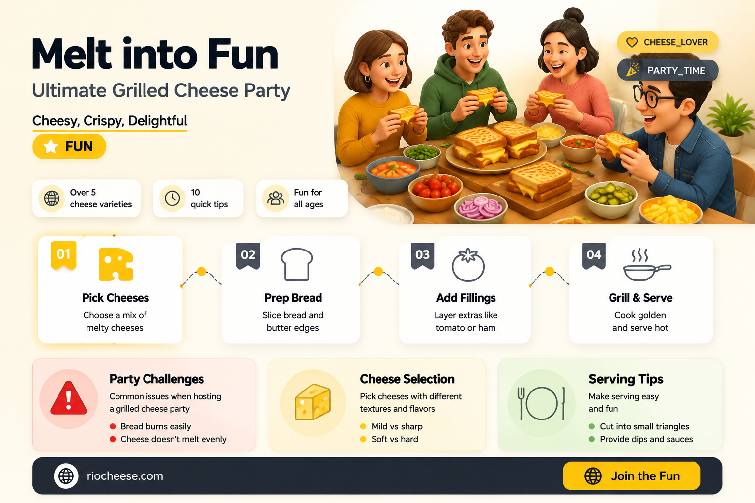 how to throw a grilled cheese party