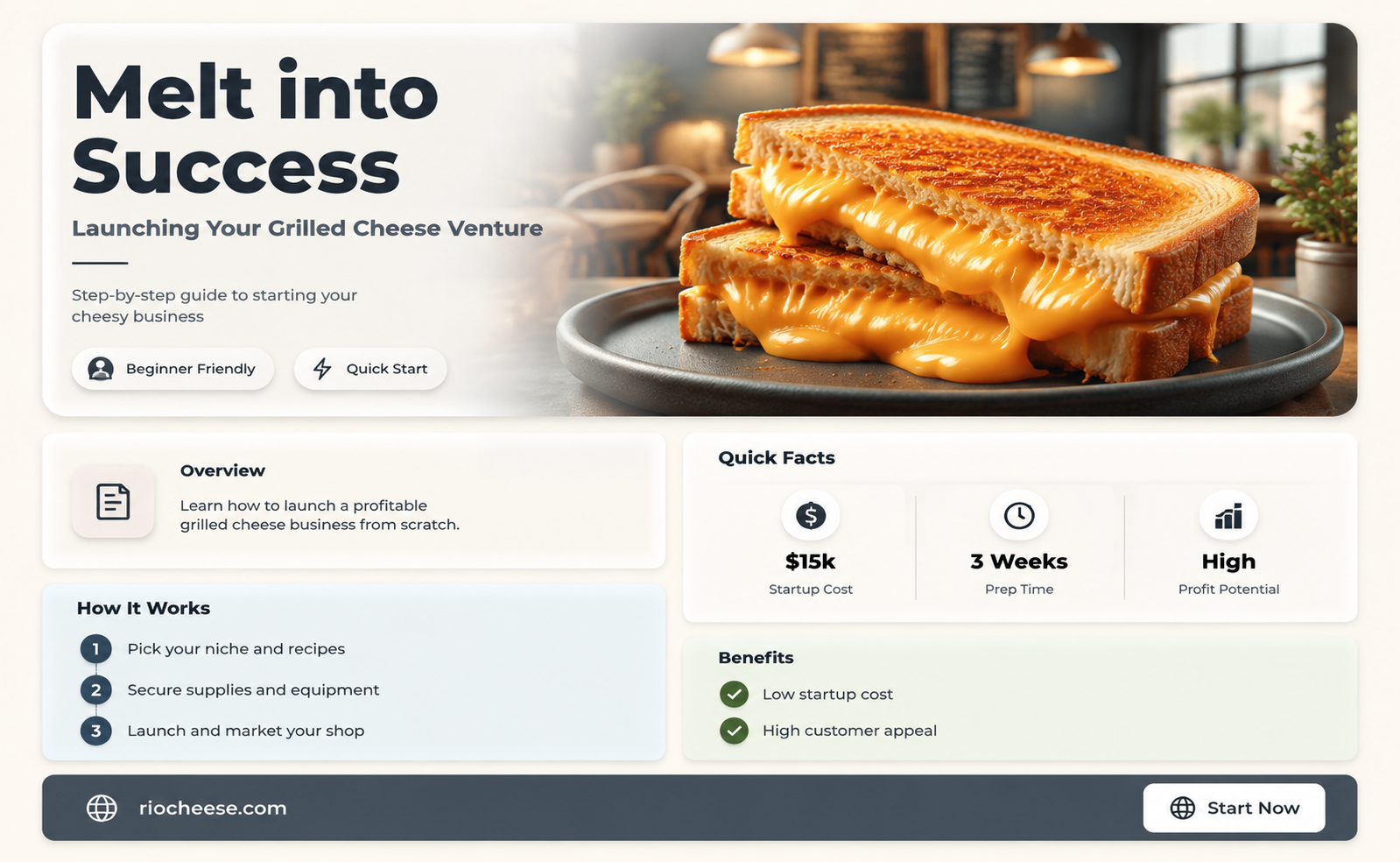 how to start a grilled cheese business
