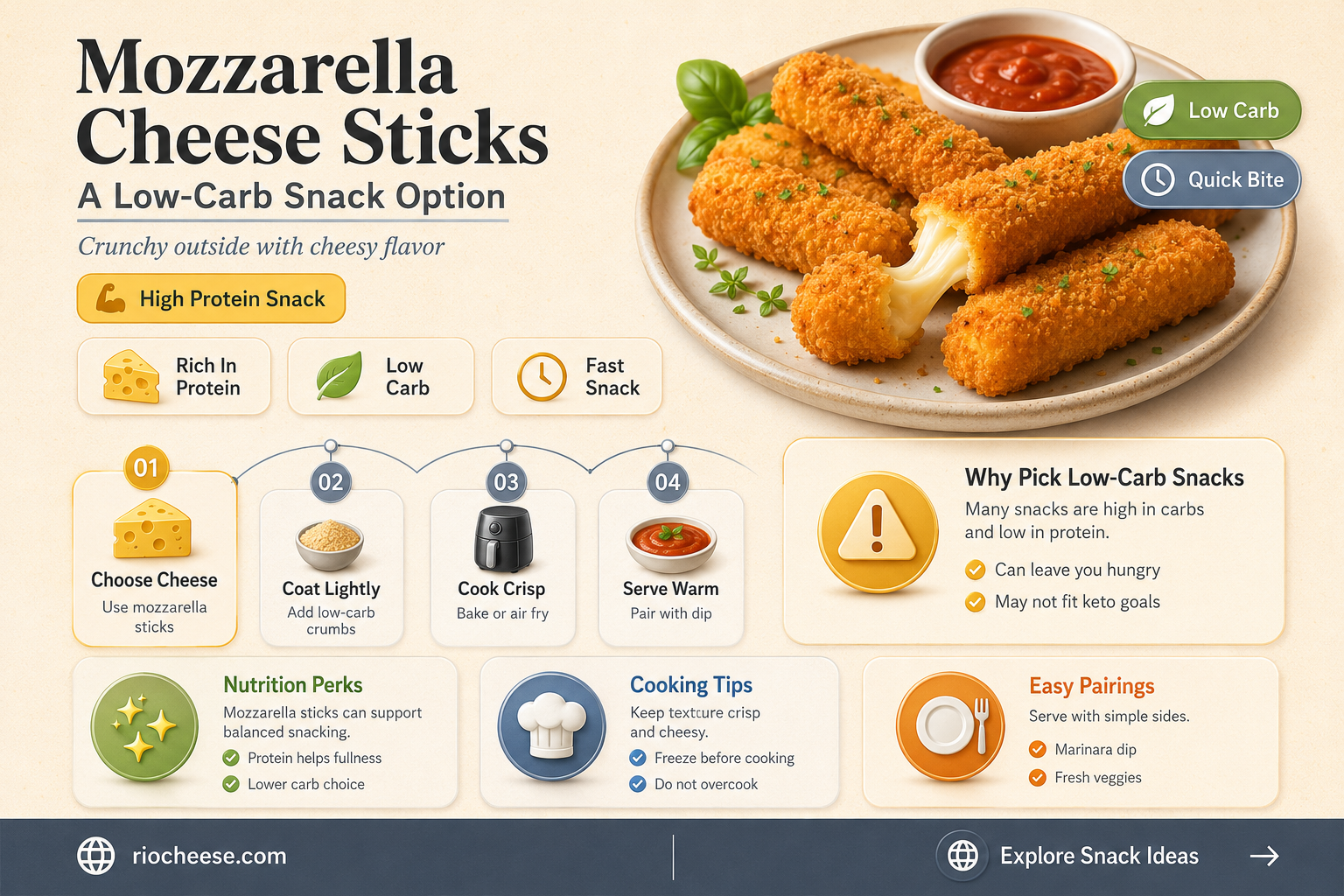 how many carbs in mozzarella cheese sticks