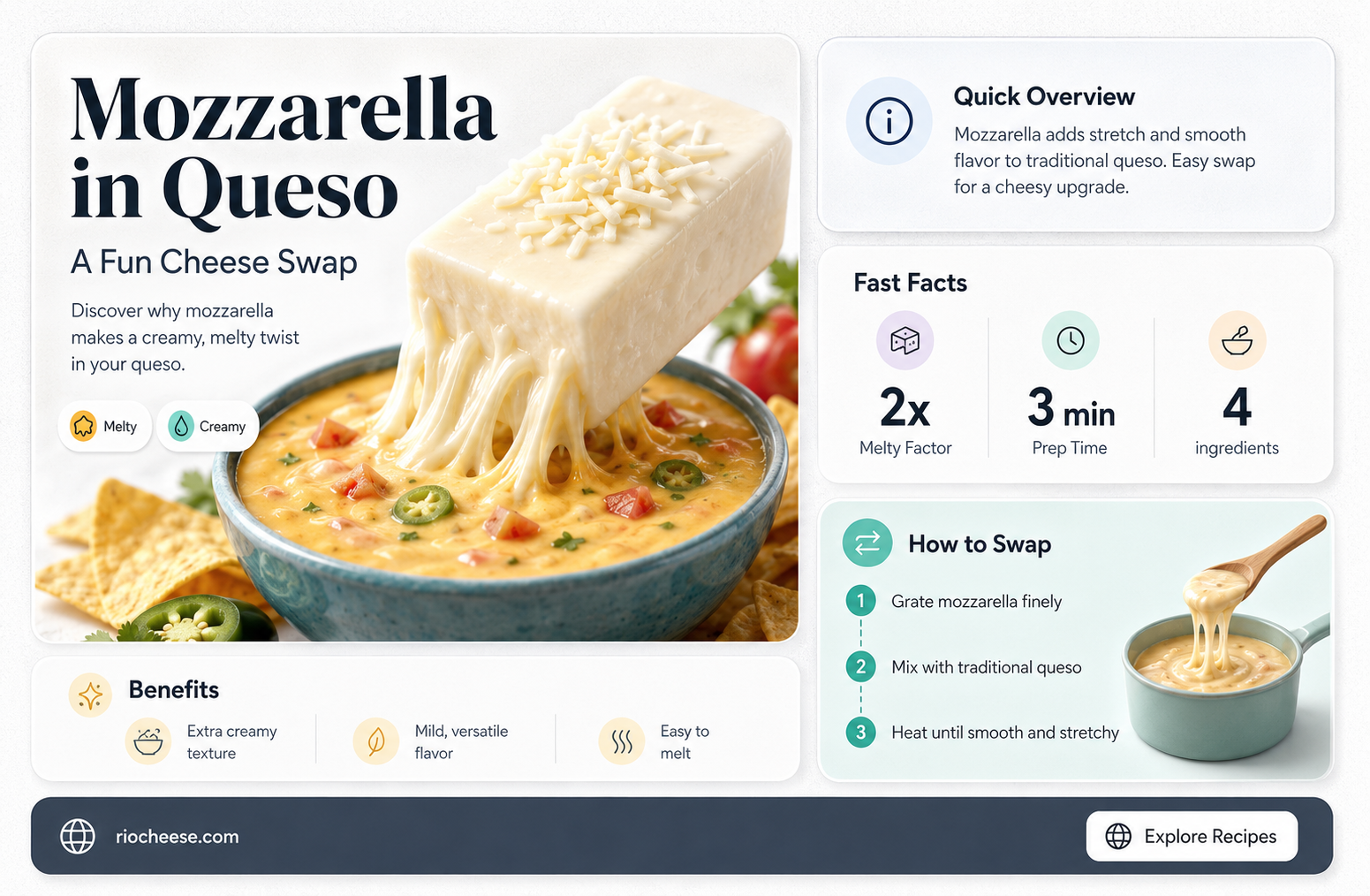 can you use mozzarella cheese in queso