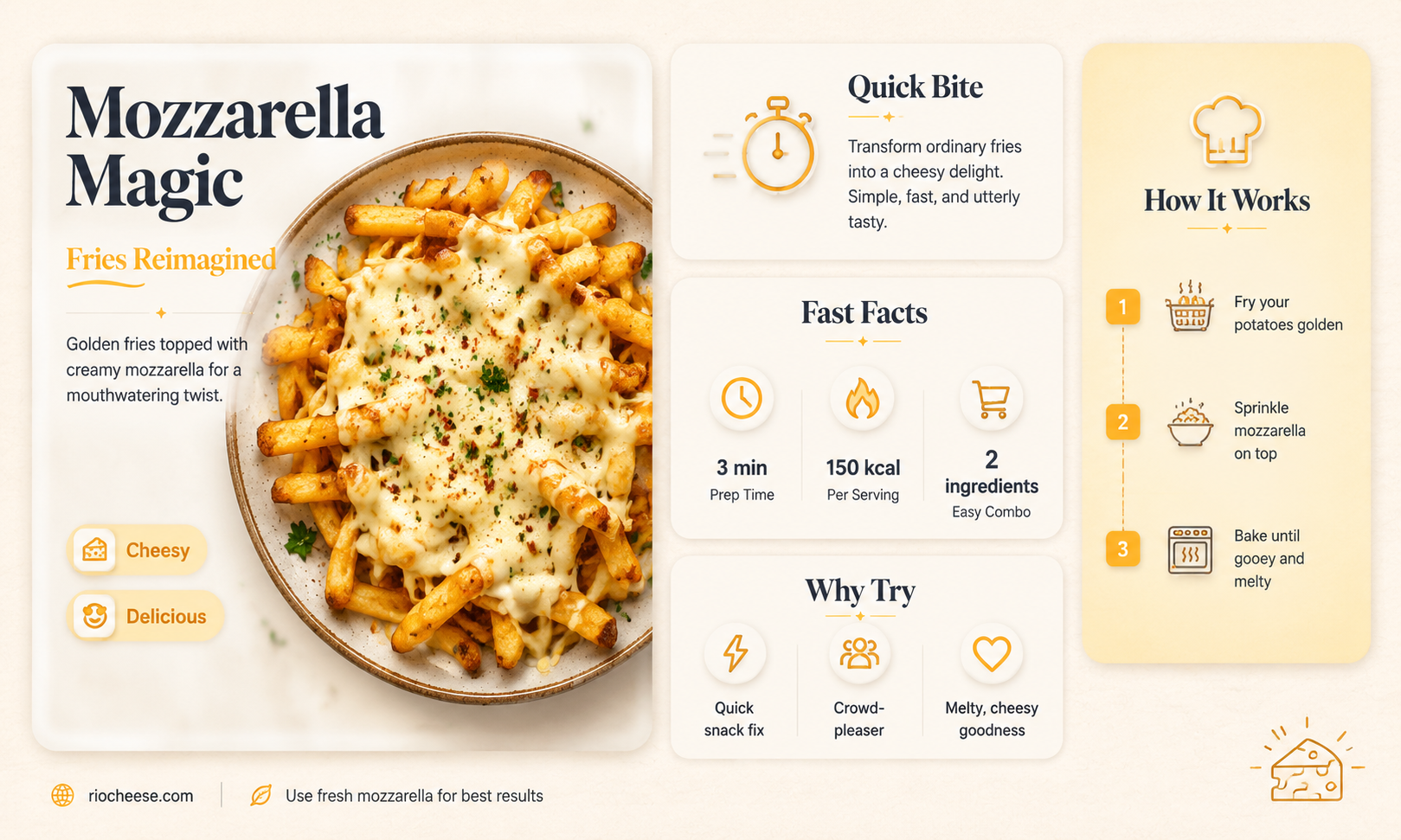 can you use mozzarella cheese as dipping for fries