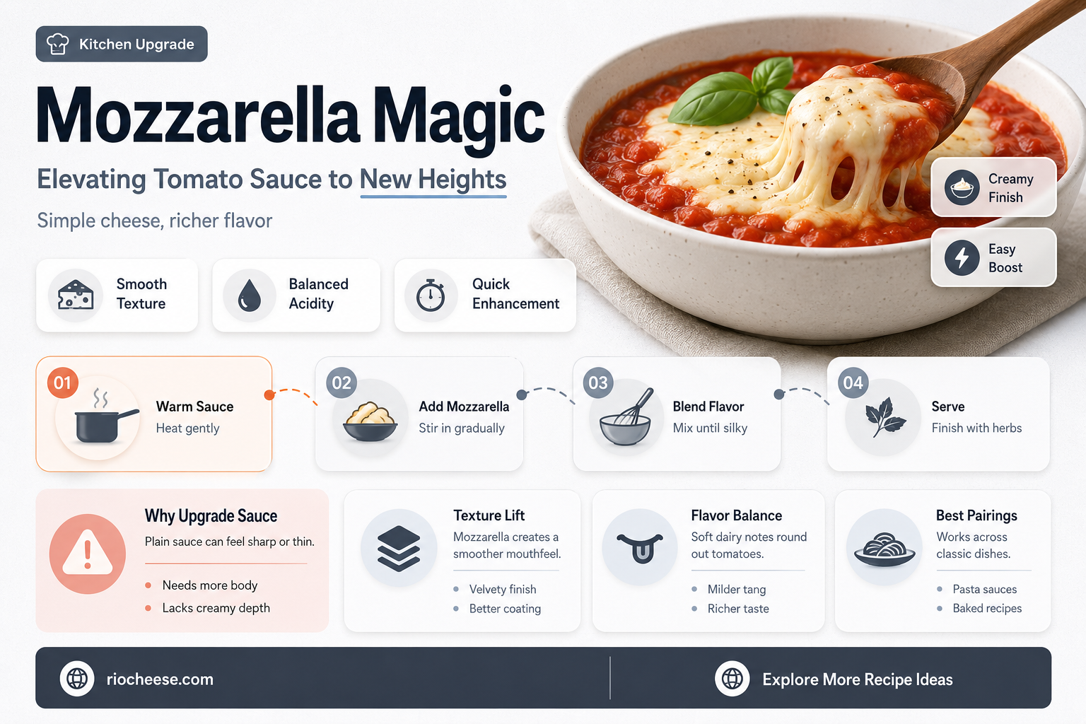 can you use mozzarella cheese in tomato sauce