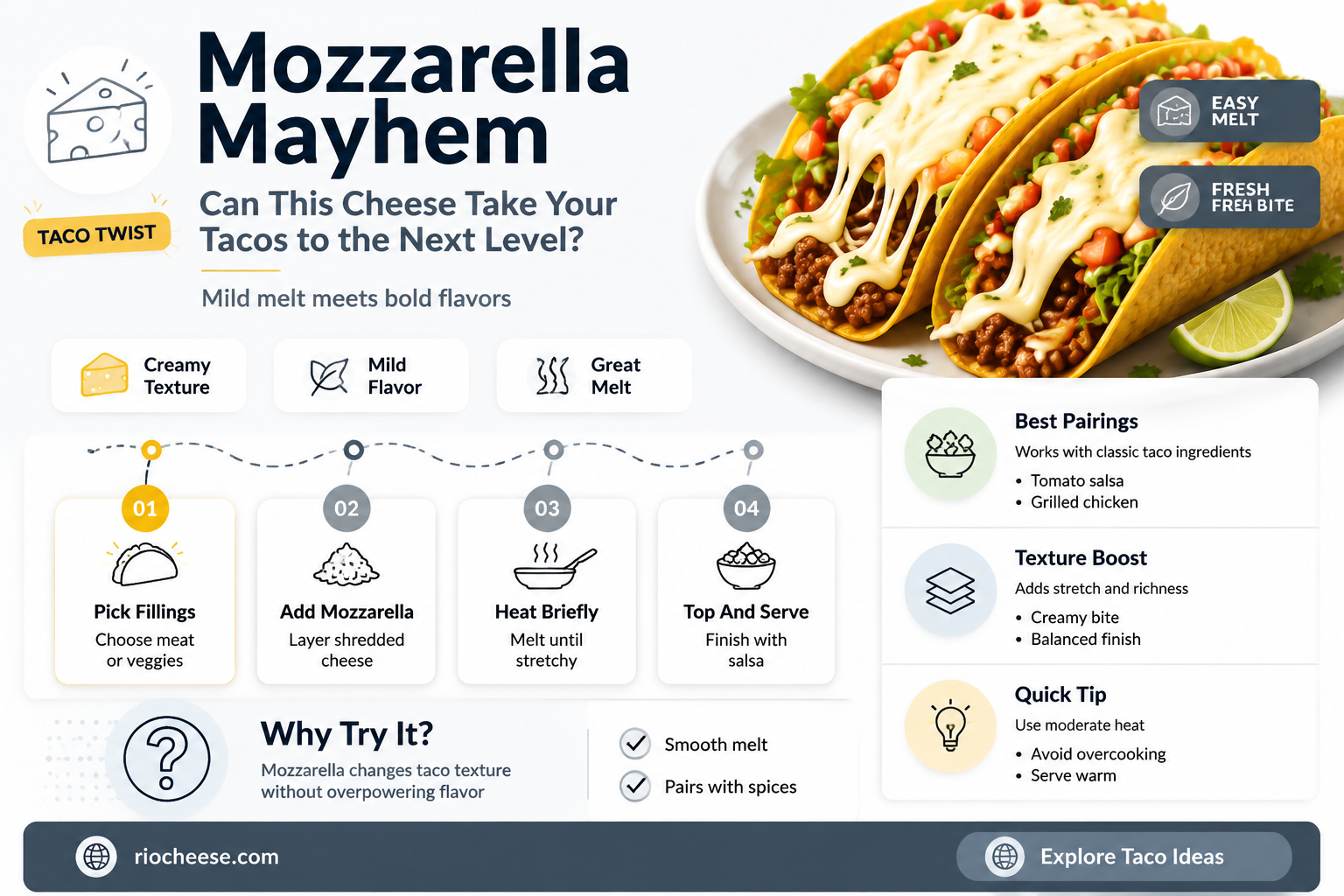can you use mozzarella cheese for tacos