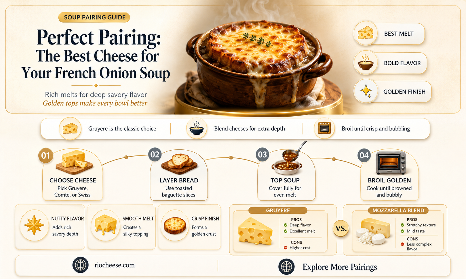what kind of cheese goes on french onion soup easy