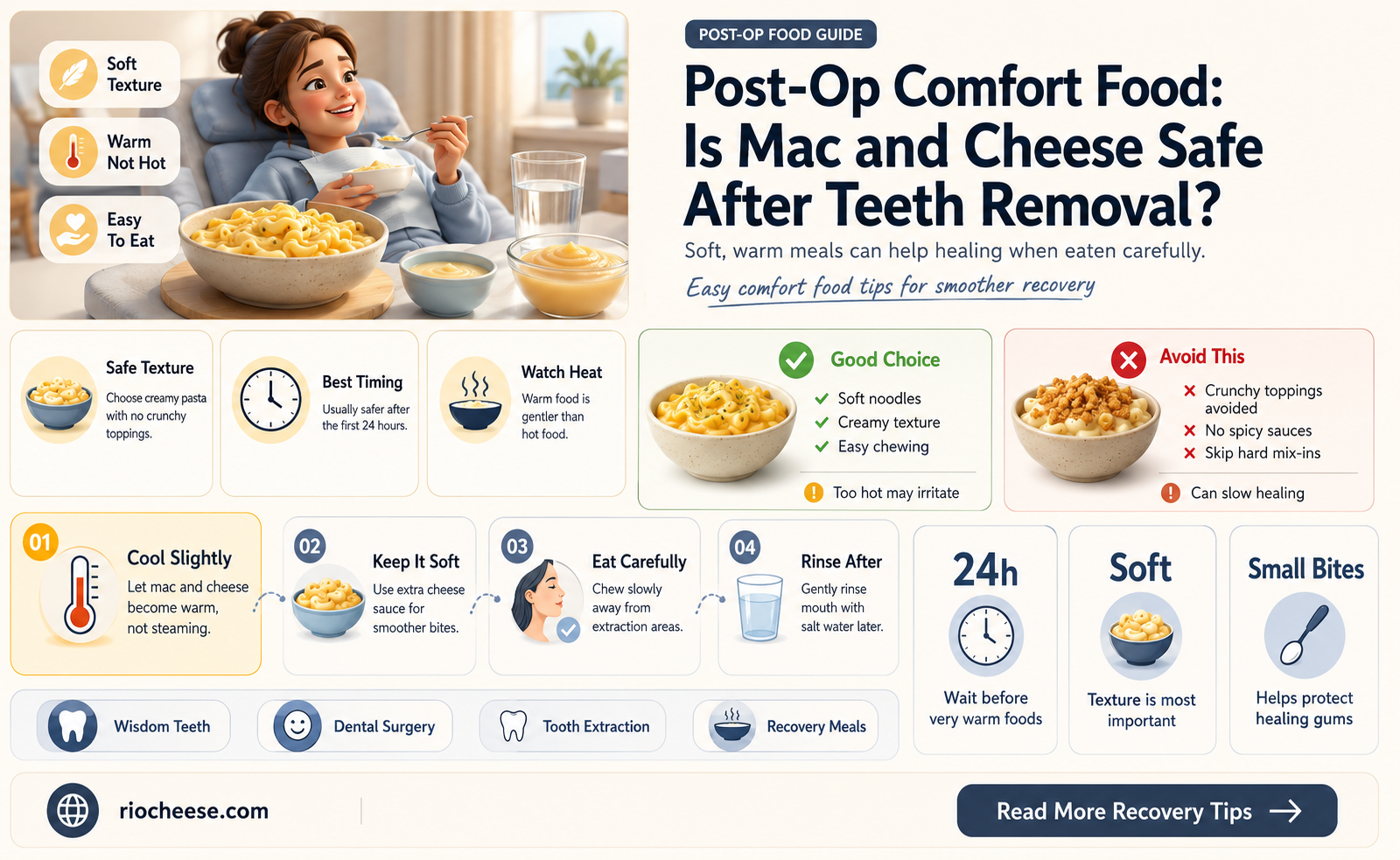 can you eat mac and cheese after teeth removal