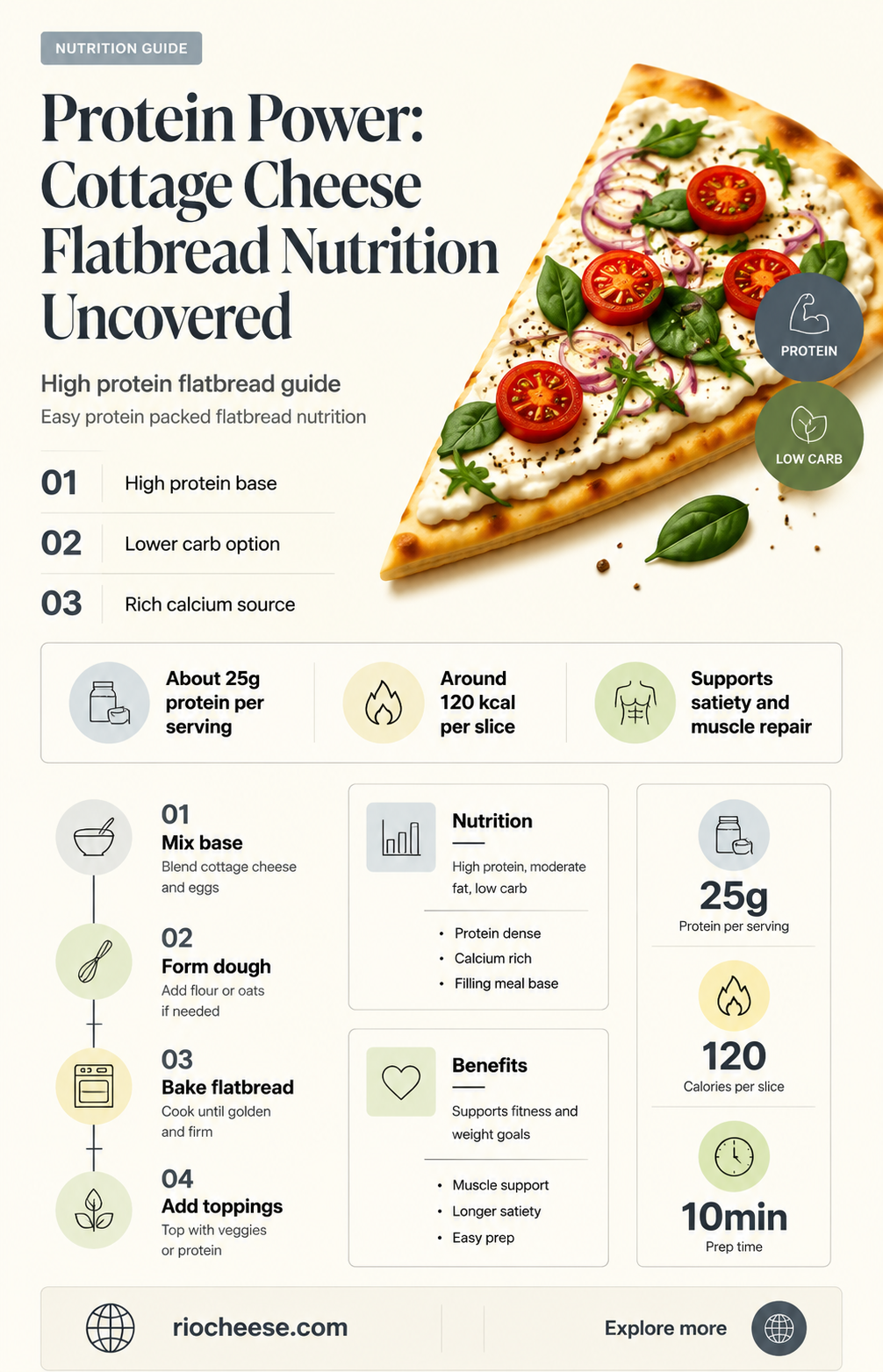 how much protein in cottage cheese flatbread