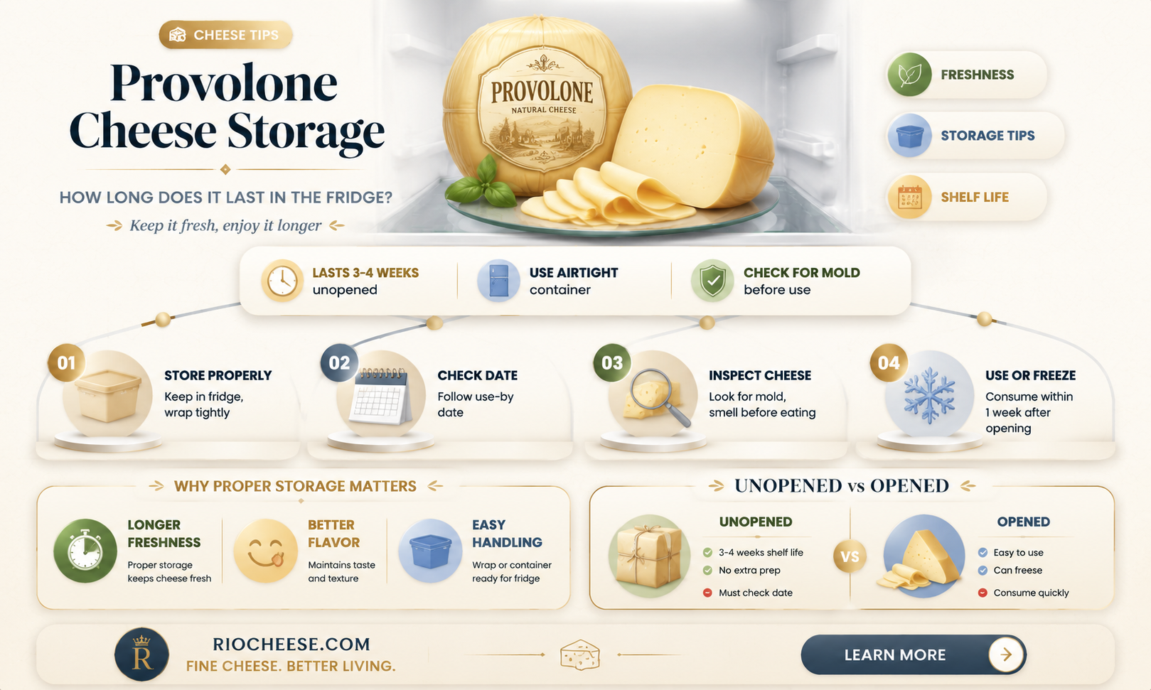 how long does provolone cheese last in the fridge