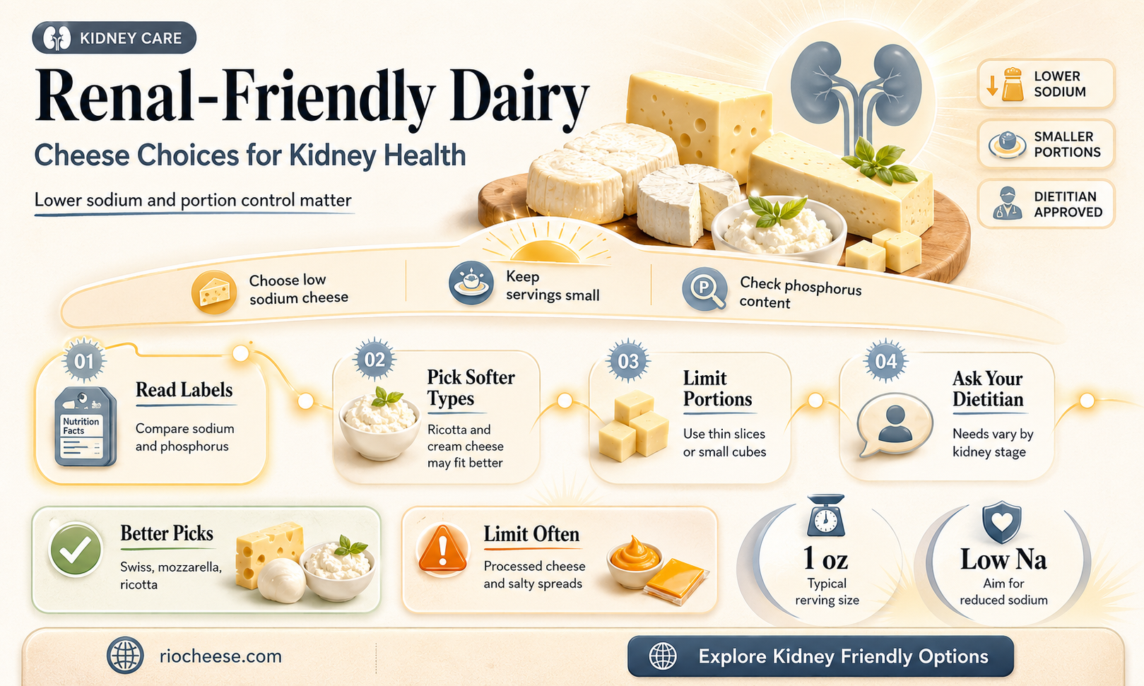 what kind of cheese is ok for kidney disease