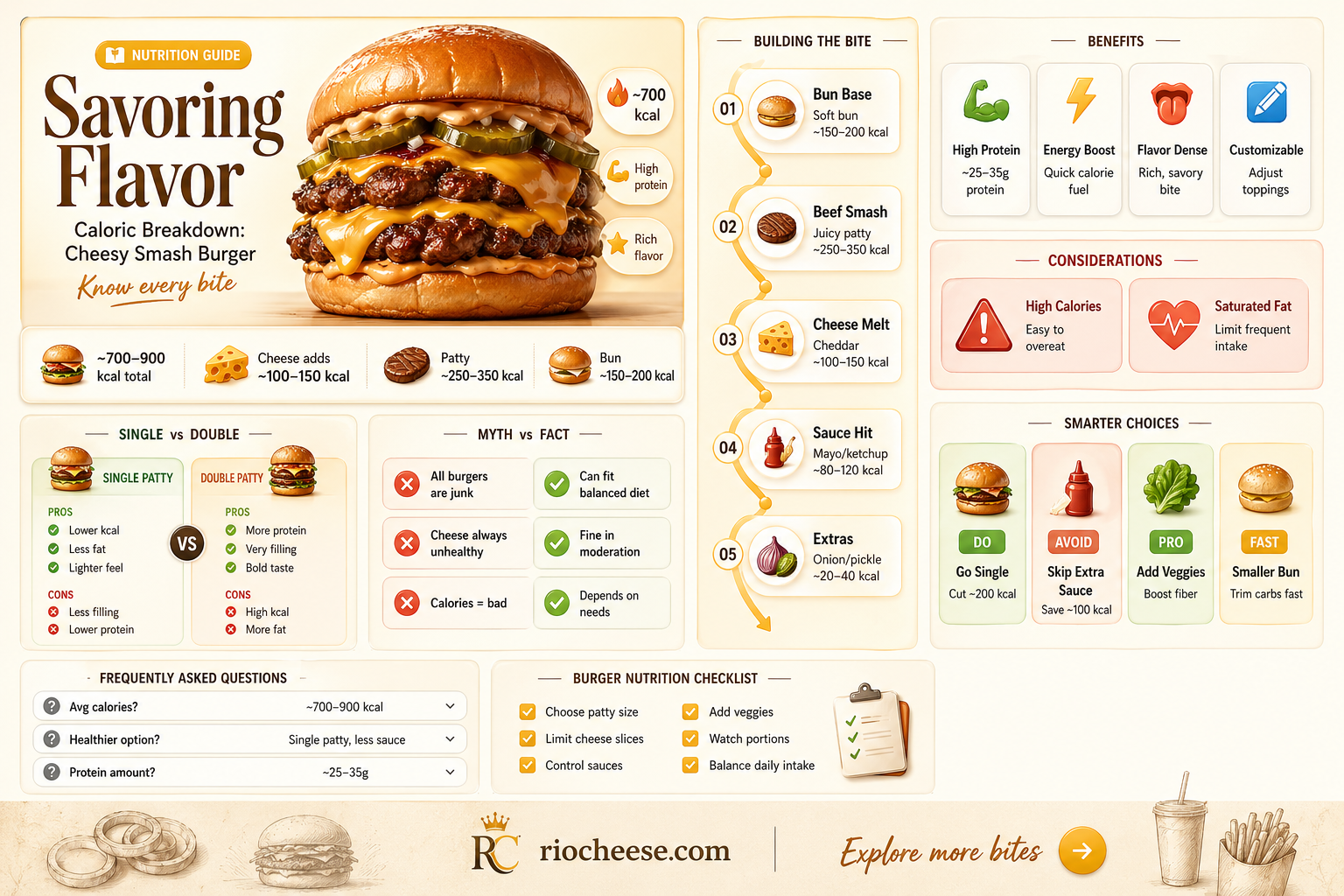 how many calories in a smash burger with cheese